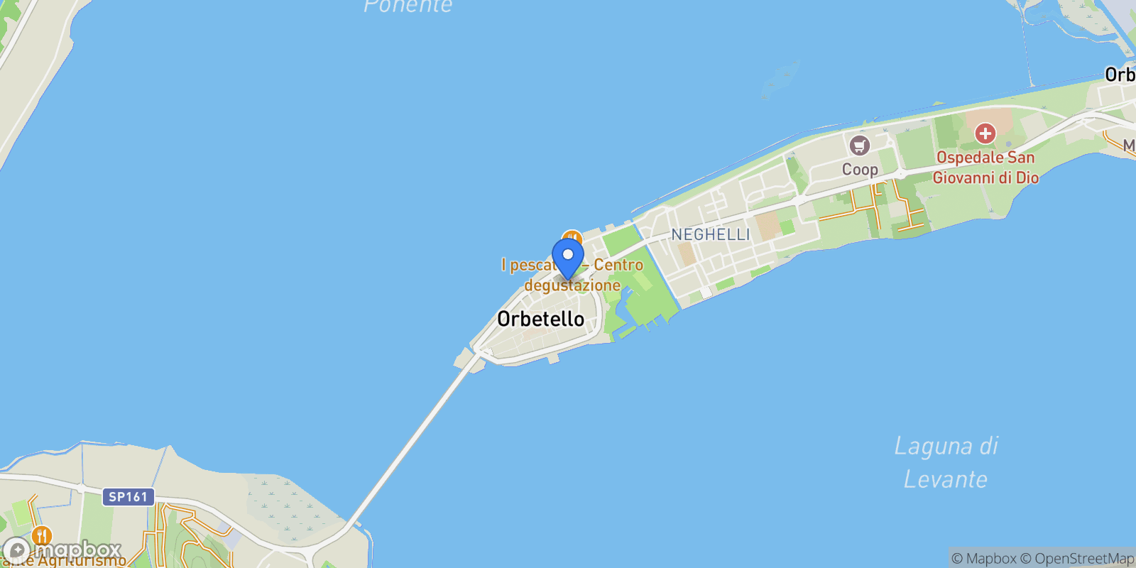 Map showing Via Etruria, Orbetello, Tuscany, Italy.