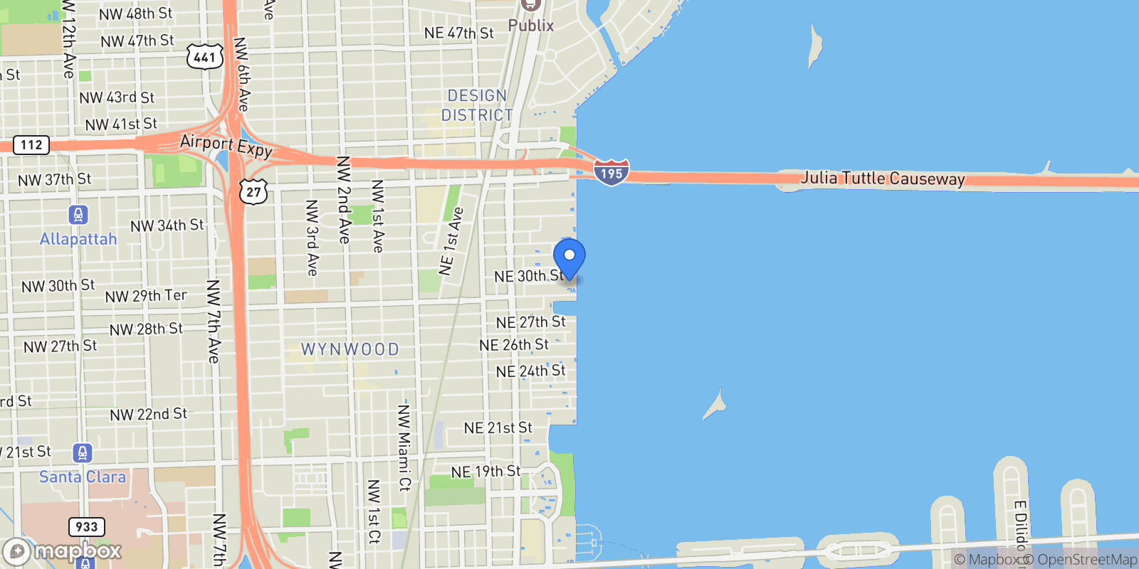 Map showing 2900 NE 7th Ave 3903, Miami, Florida, United States.