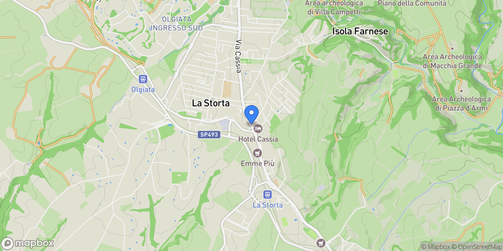 Map showing via Cassia, Rome, Lazio, Italy.