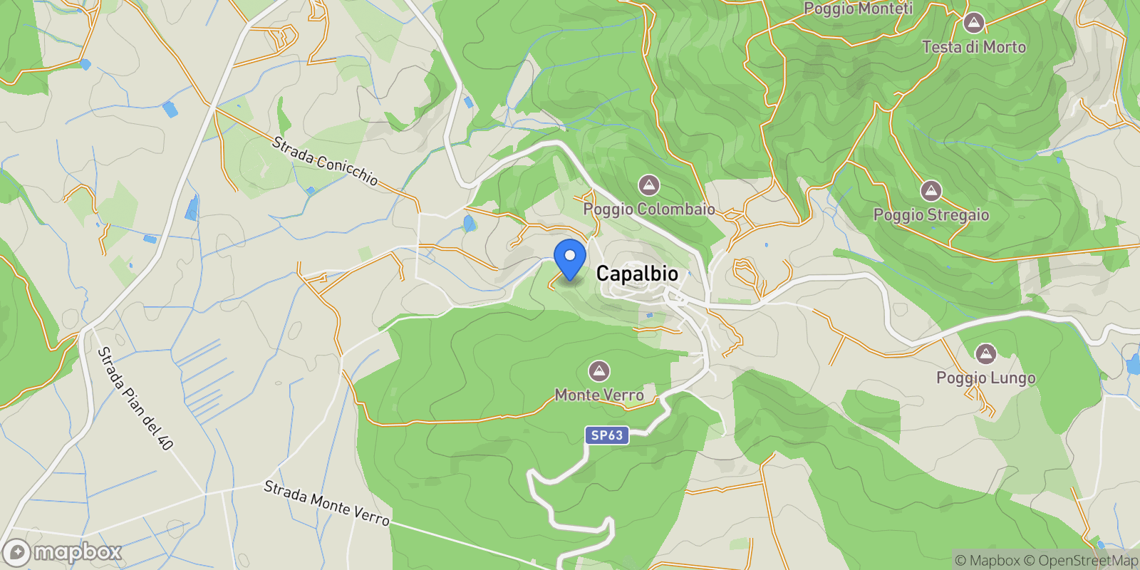 Map showing strada villa pinciana, Capalbio, Tuscany, Italy.