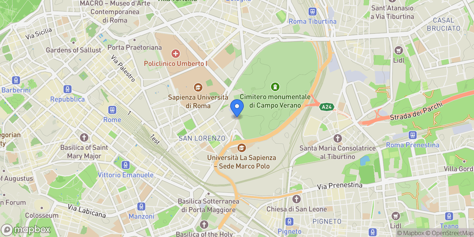 Map showing Via dei Sabelli, Rome, Lazio, Italy.