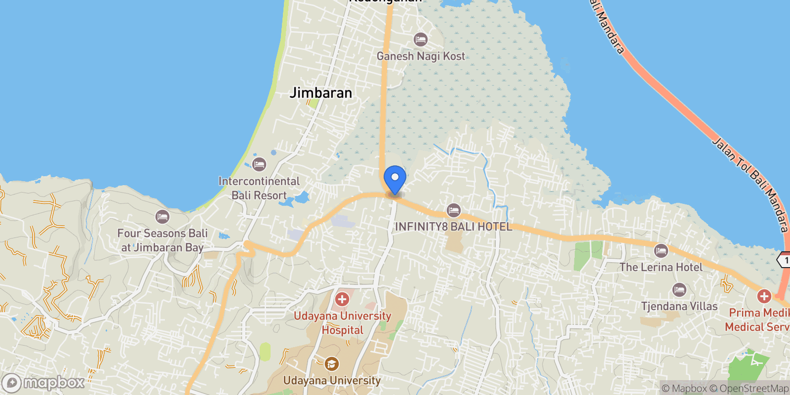 Map showing Bali, Bali, Indonesia.