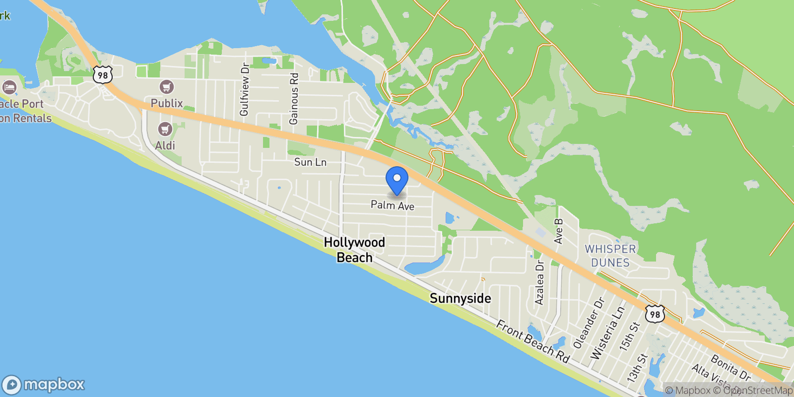 Map showing 21511 Pompano Avenue, Rosemary Beach, Florida, United States.