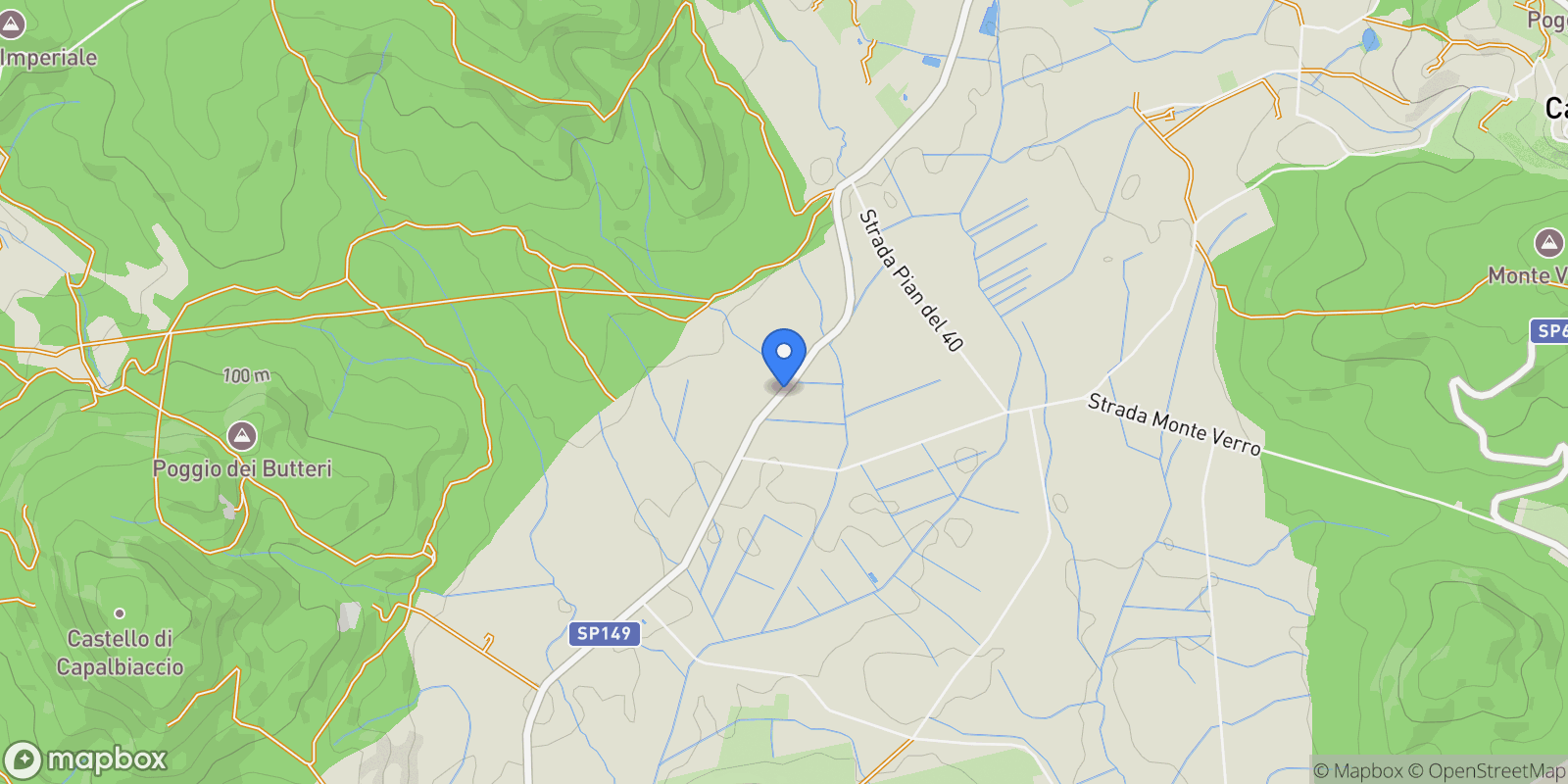 Map showing Sp Val Marina, Tuscany, Italy.