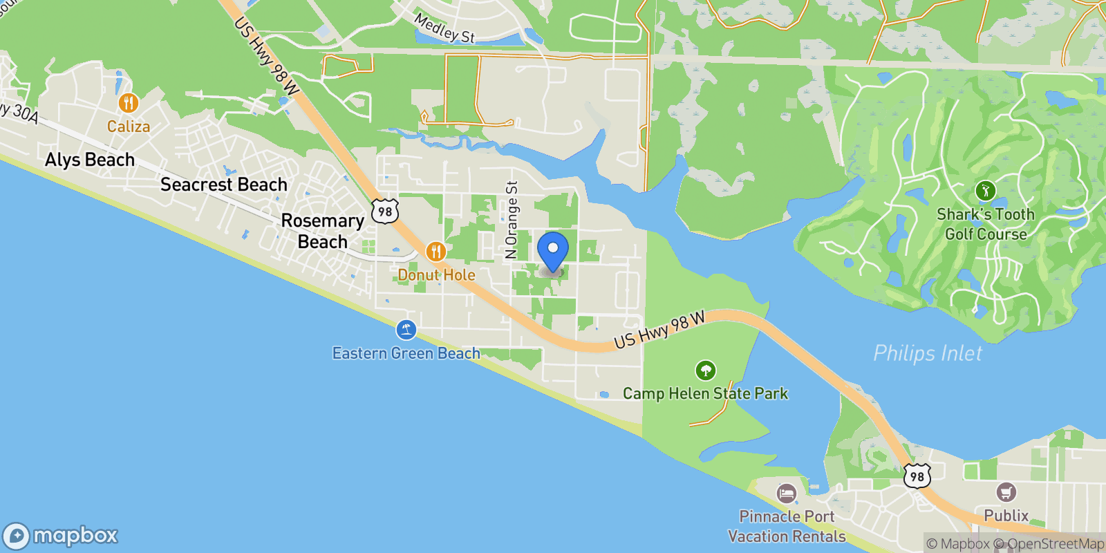 Map showing 174 Walton Palm Road, Rosemary Beach, Florida, United States.
