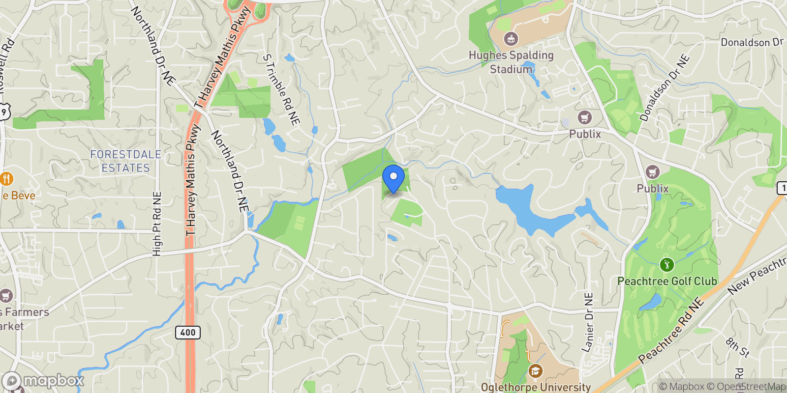 Map showing Brookhaven, Georgia, United States.