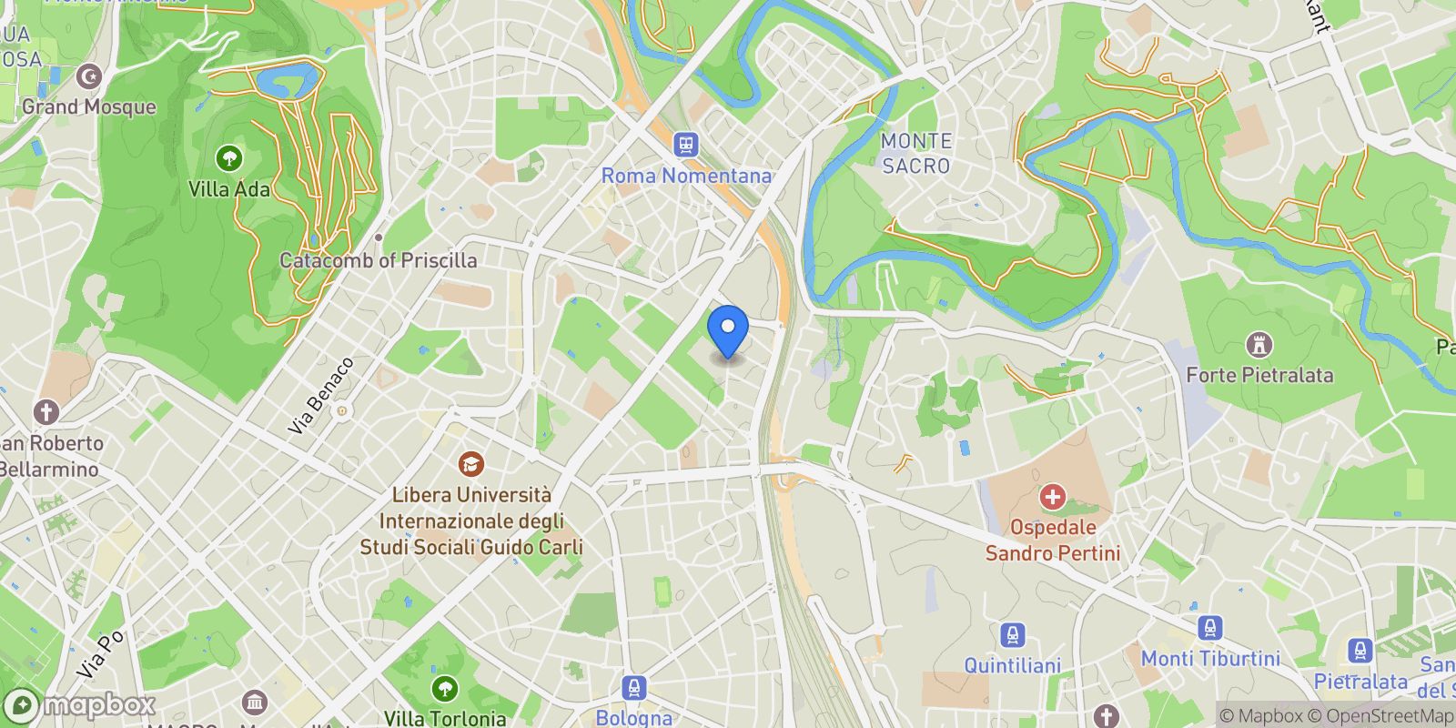 Map showing Via Costantino Maes, Rome, Lazio, Italy.