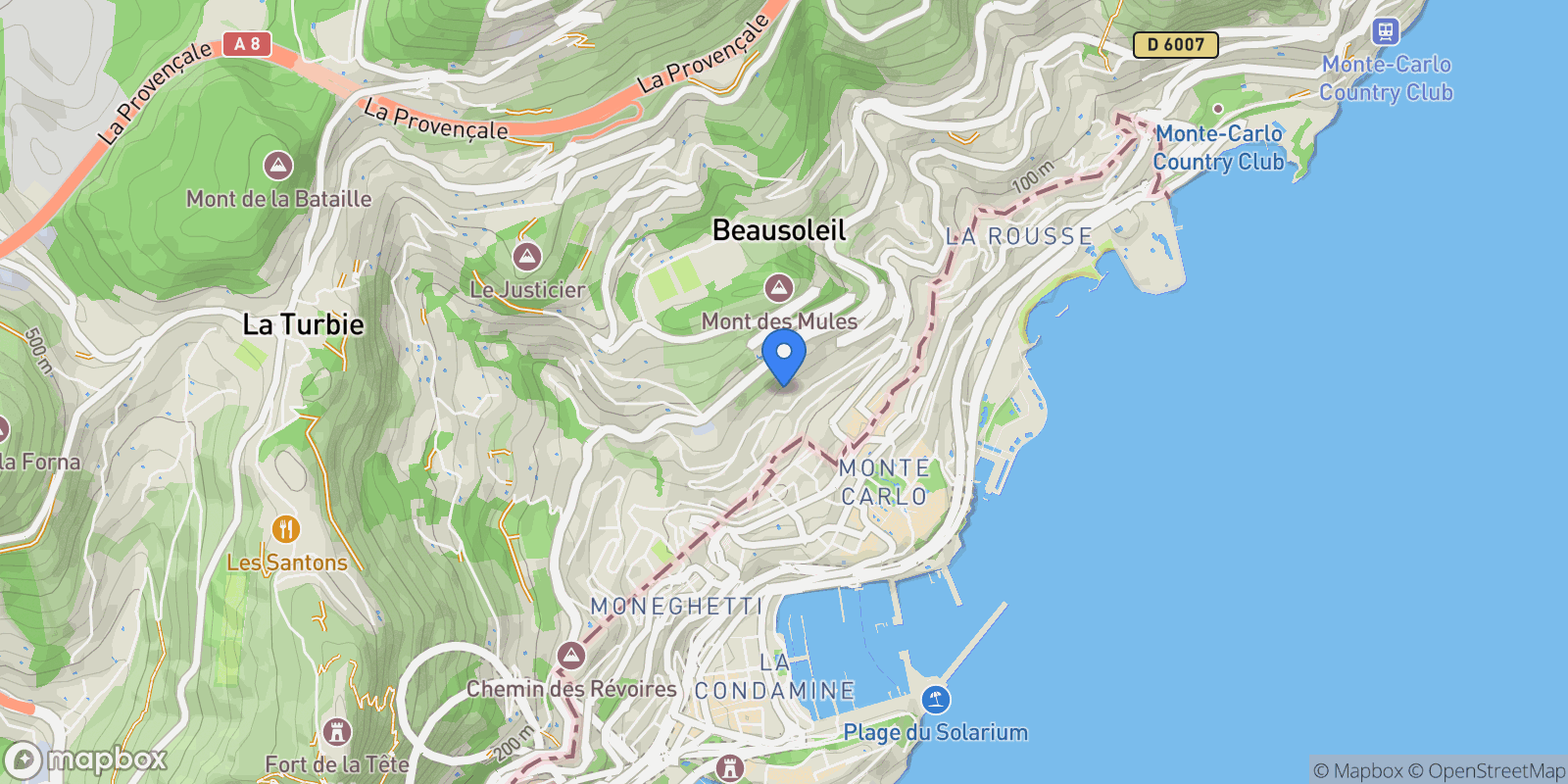 Map showing Monaco, Monaco.