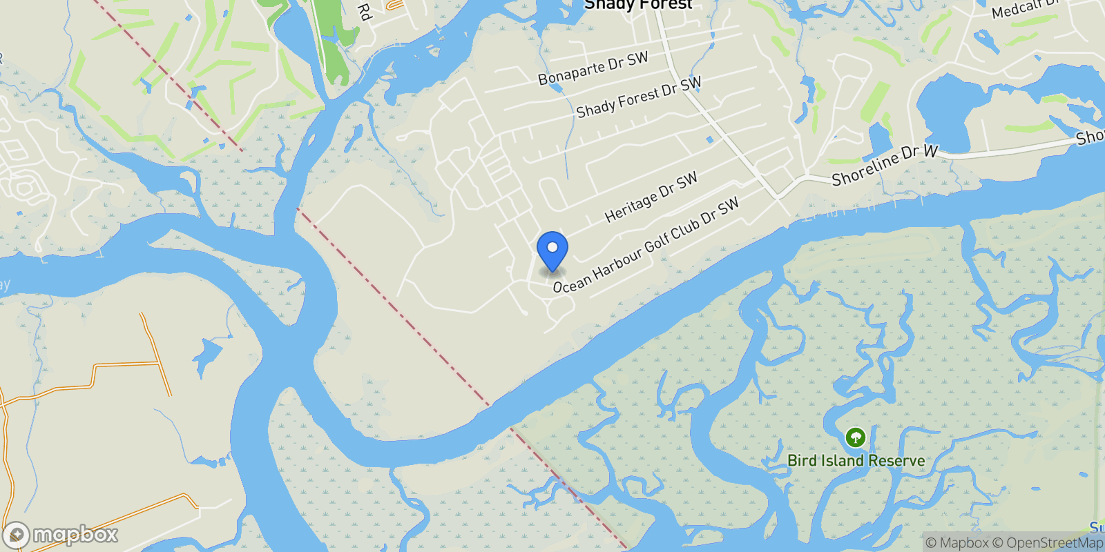 Map showing 9100 Fountain Street SW , Calabash, NC 28467, Calabash, North Carolina, United States.