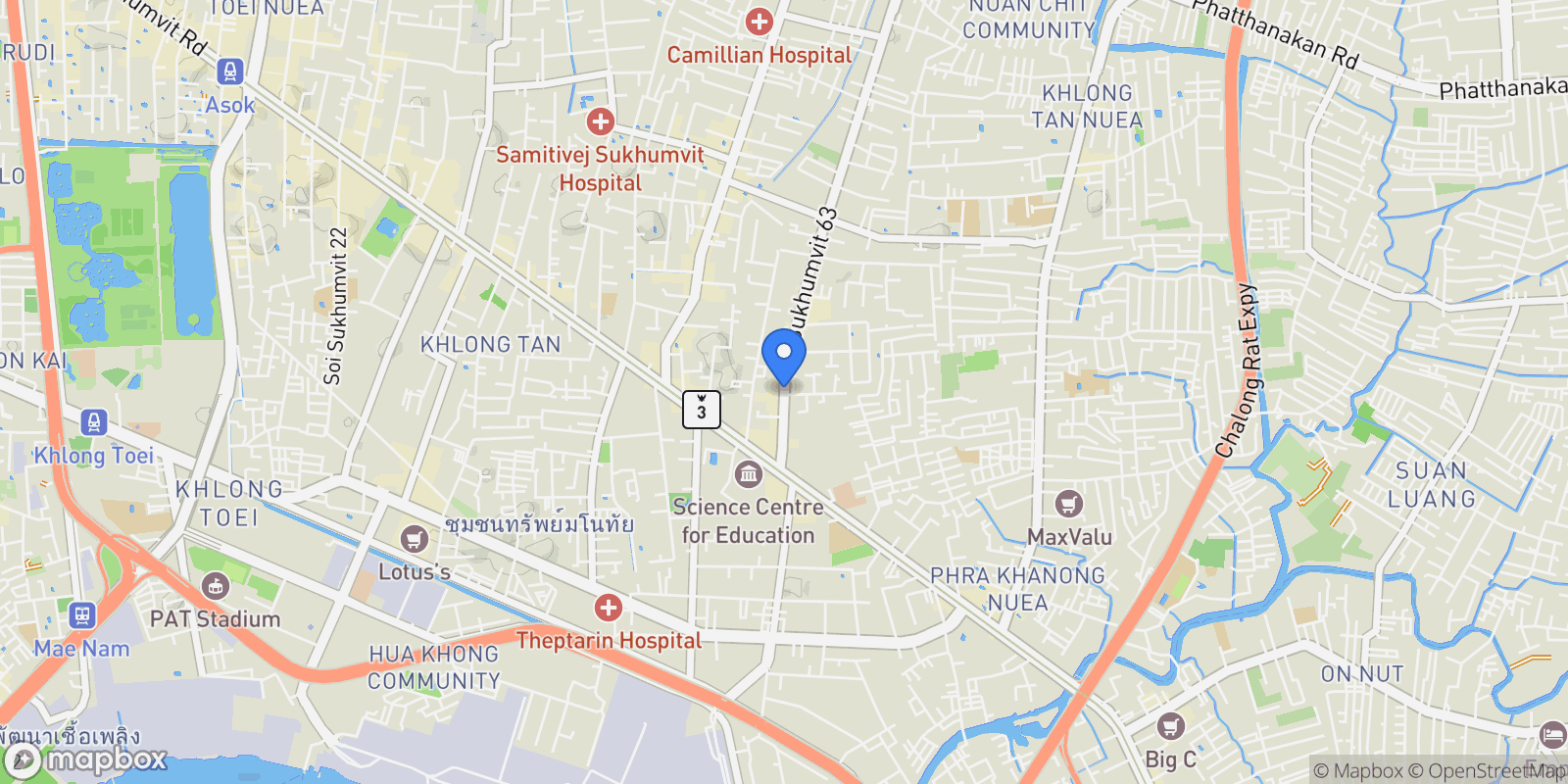 Map showing Bangkok, Ekkamai, Bangkok, Bangkok, Bangkok, Thailand.
