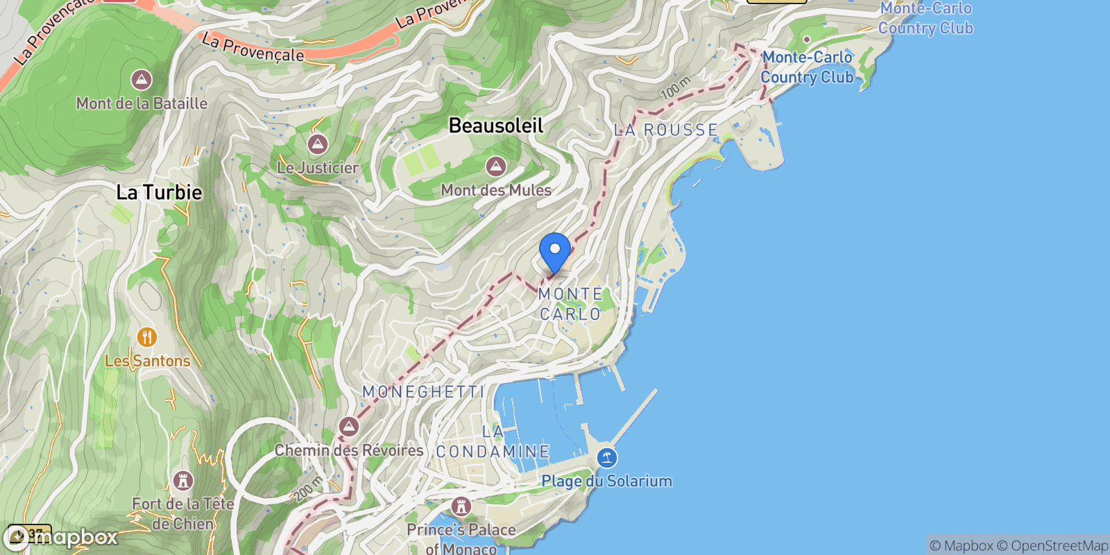 Map showing Monaco, Monaco.