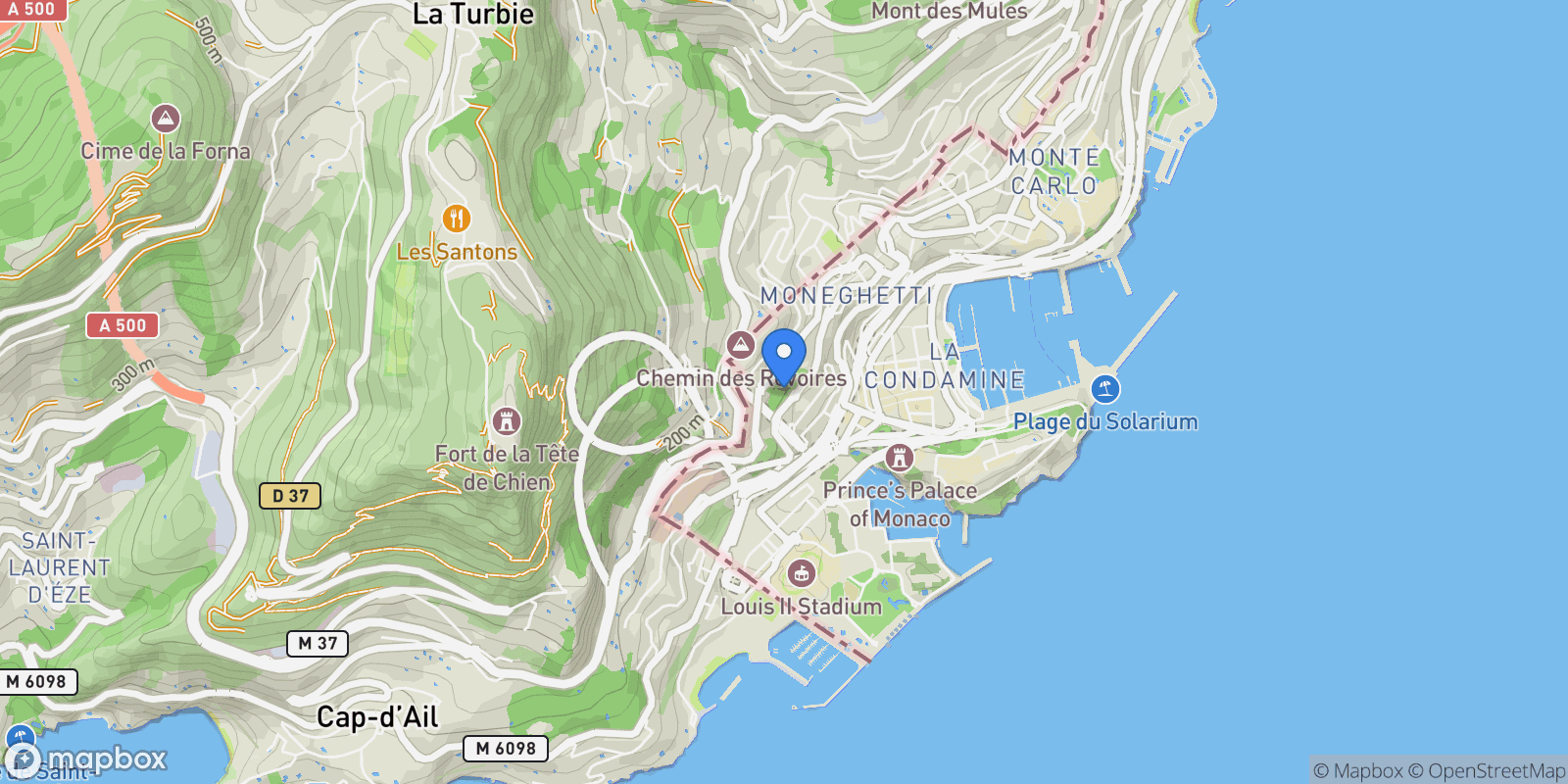 Map showing Monaco, Monaco.
