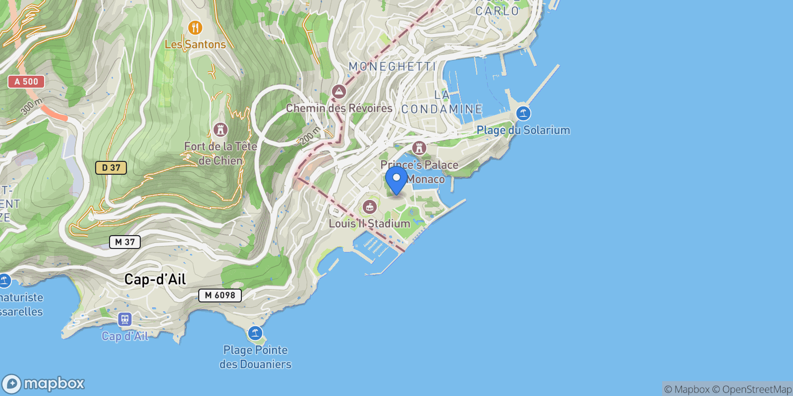 Map showing Monaco, Monaco.