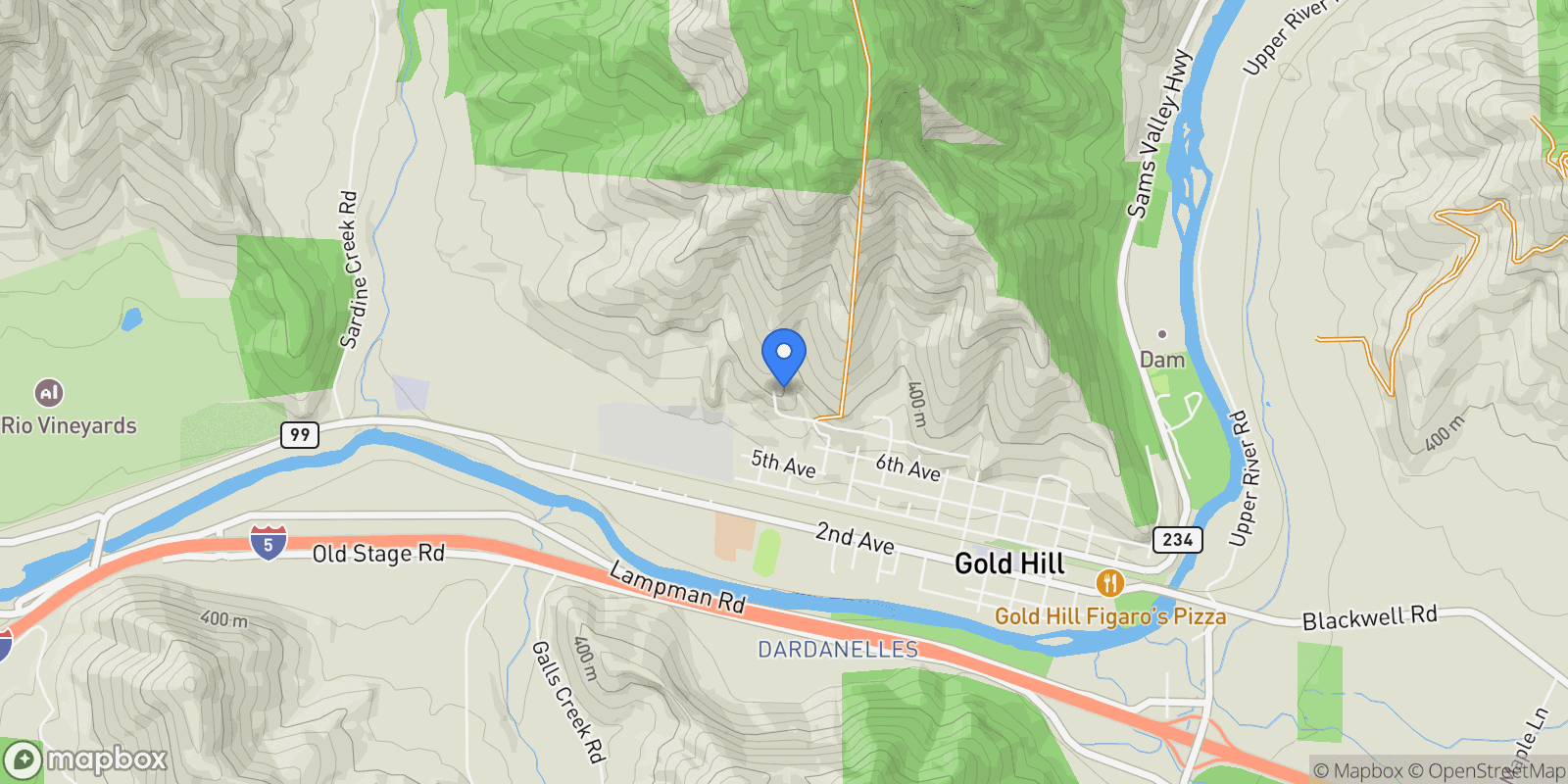 Map showing 1401 7th Avenue , Gold Hill, OR 97525, Gold Hill, Oregon, United States.