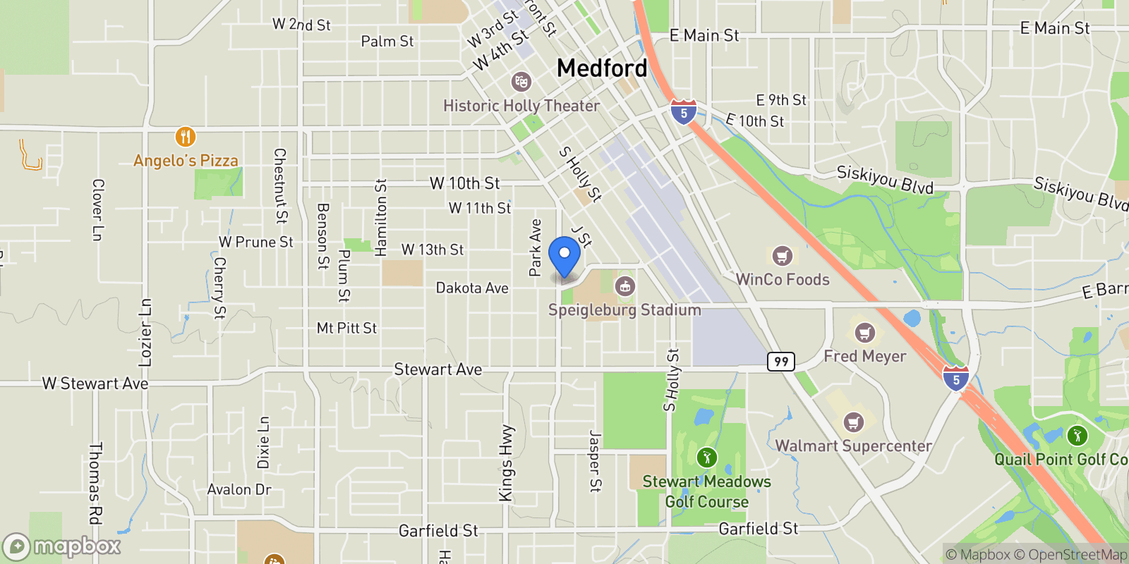 Map showing 715 S Oakdale Avenue , Medford, OR 97501, Medford, Oregon, United States.