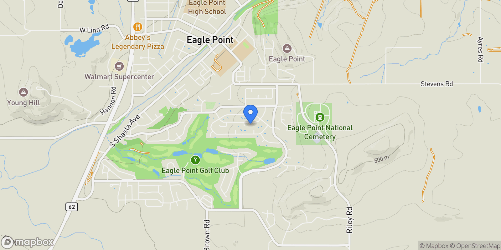 Map showing 210 Bellerive Drive , Eagle Point, OR 97524, Eagle Point, Oregon, United States.