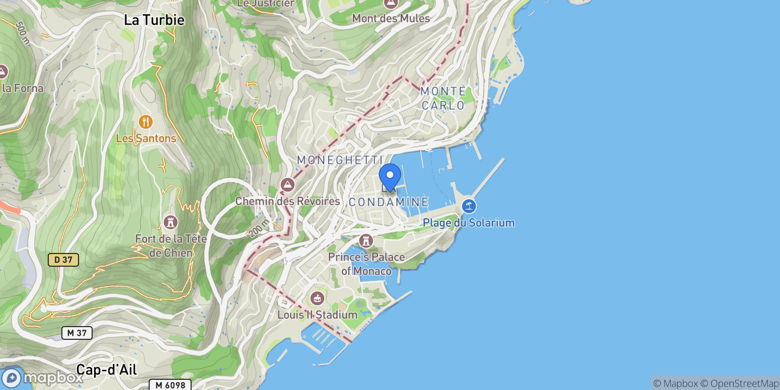 Map showing Monaco, Monaco.