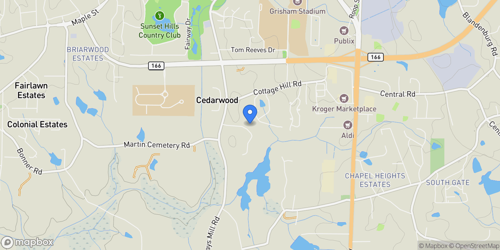 Map showing Carrollton, Georgia, United States.