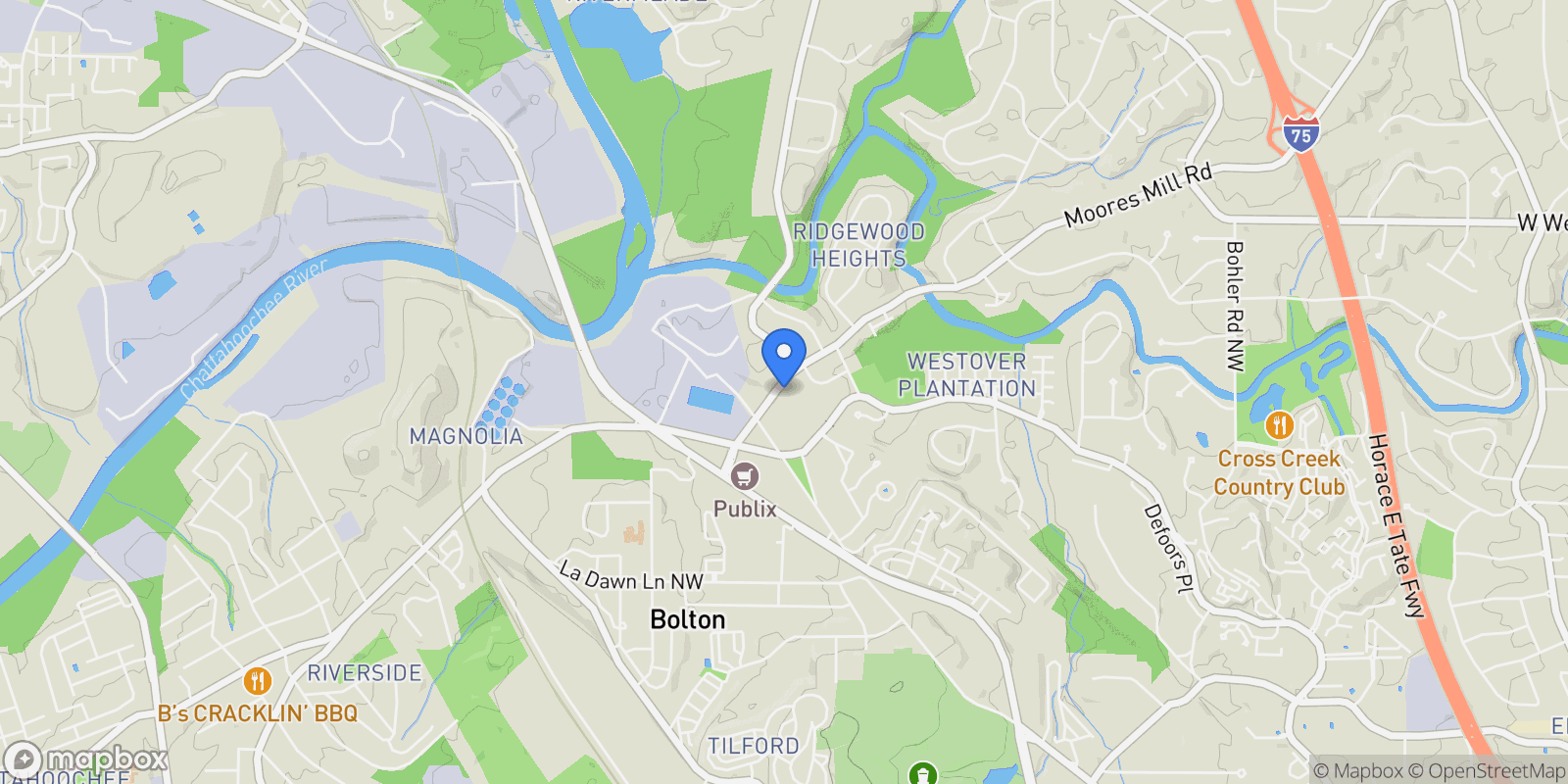 Map showing Atlanta, Georgia, United States.