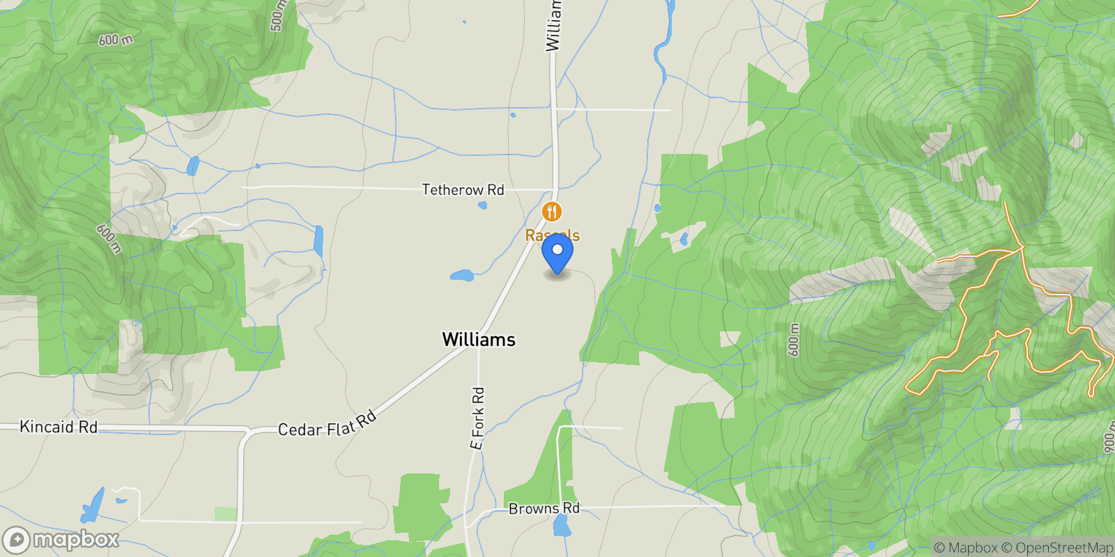 Map showing 20541 Williams Highway , Williams, OR 97544, Williams, Oregon, United States.