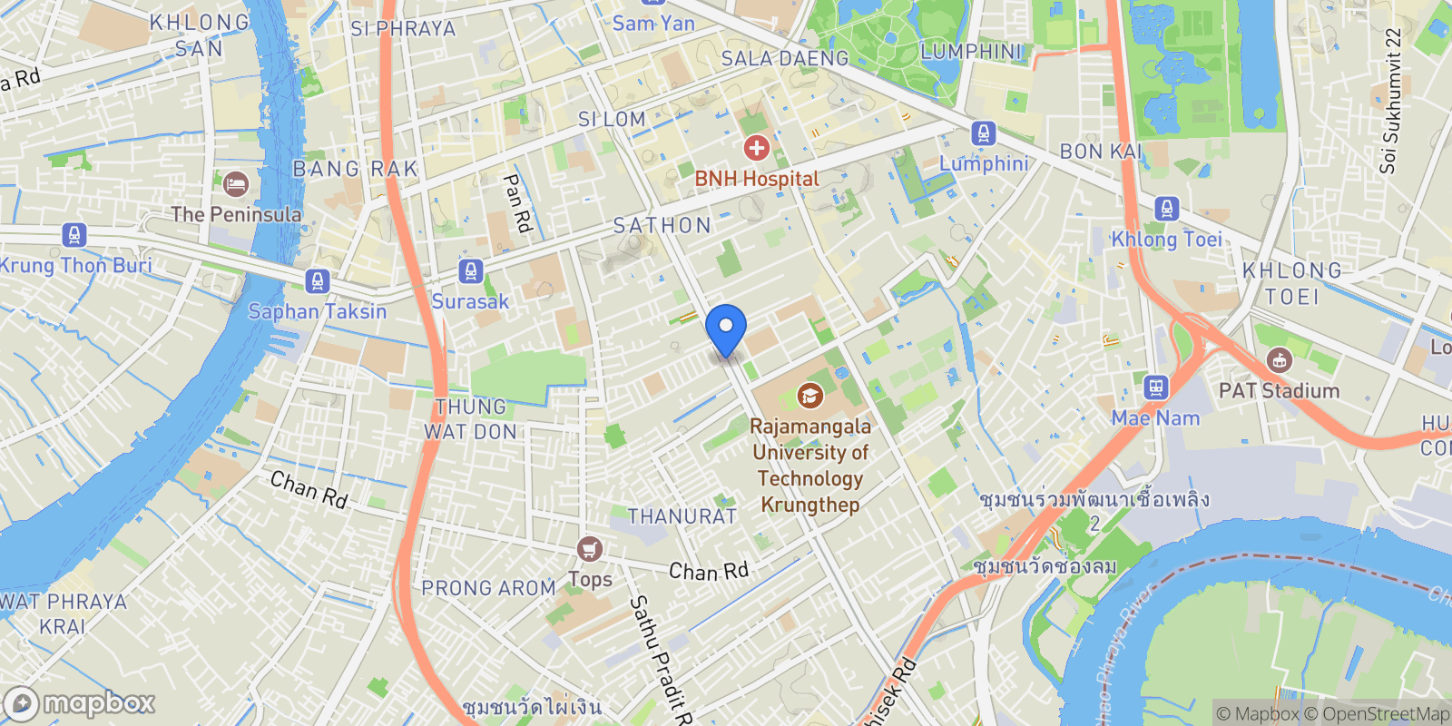 Map showing Bangkok, Sathon, Bangkok, Bangkok, Krung Thep Maha Nakhon, Thailand.