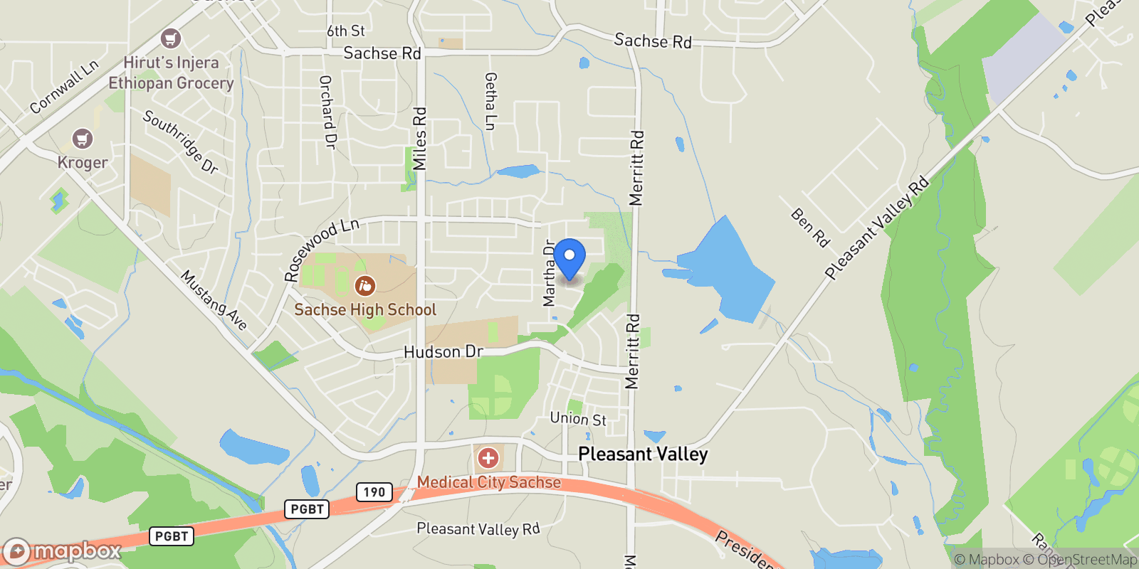 Map showing 5207 Seth Avenue, Sachse, Texas, United States.