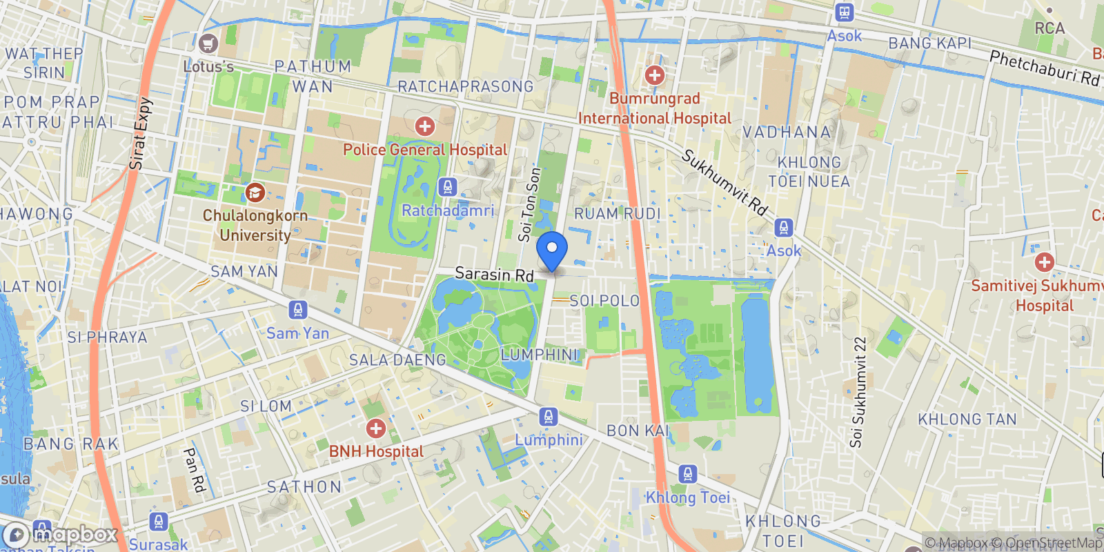Map showing Bangkok, Lumphini, Bangkok, Bangkok, Krung Thep Maha Nakhon, Thailand.