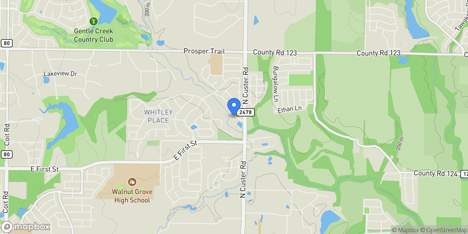 Map showing 4330 Wilson Creek Trail, Prosper, Texas, United States.