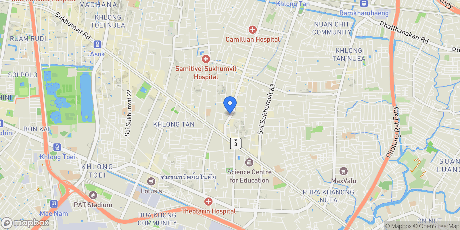 Map showing Bangkok, Thonglor, Bangkok, Bangkok, Krung Thep Maha Nakhon, Thailand.