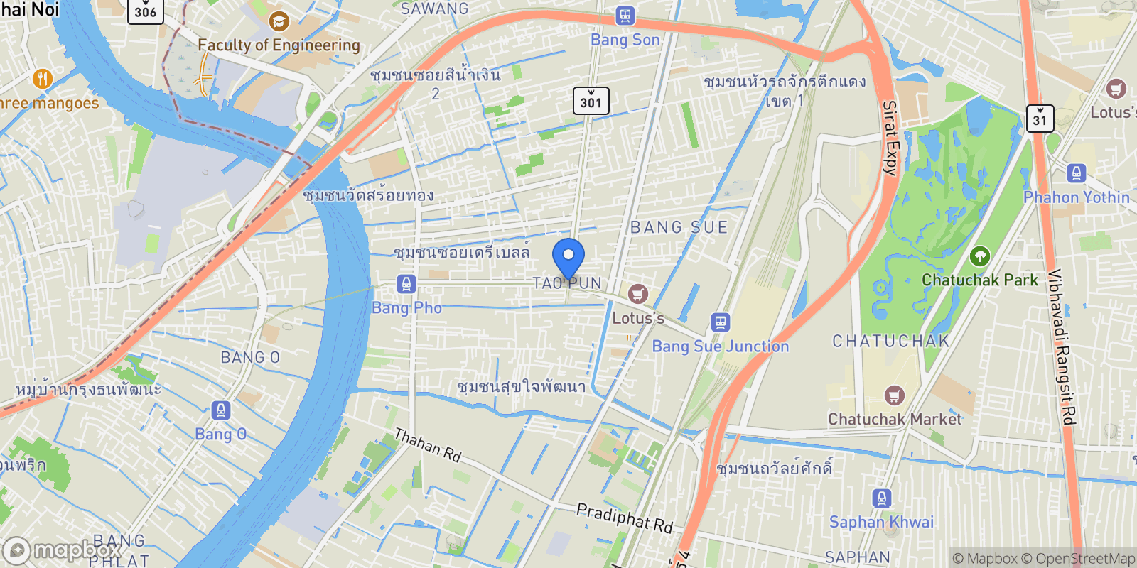Map showing Bangkok, Bang Sue, Bangkok, Bang Sue, Bangkok, Thailand.