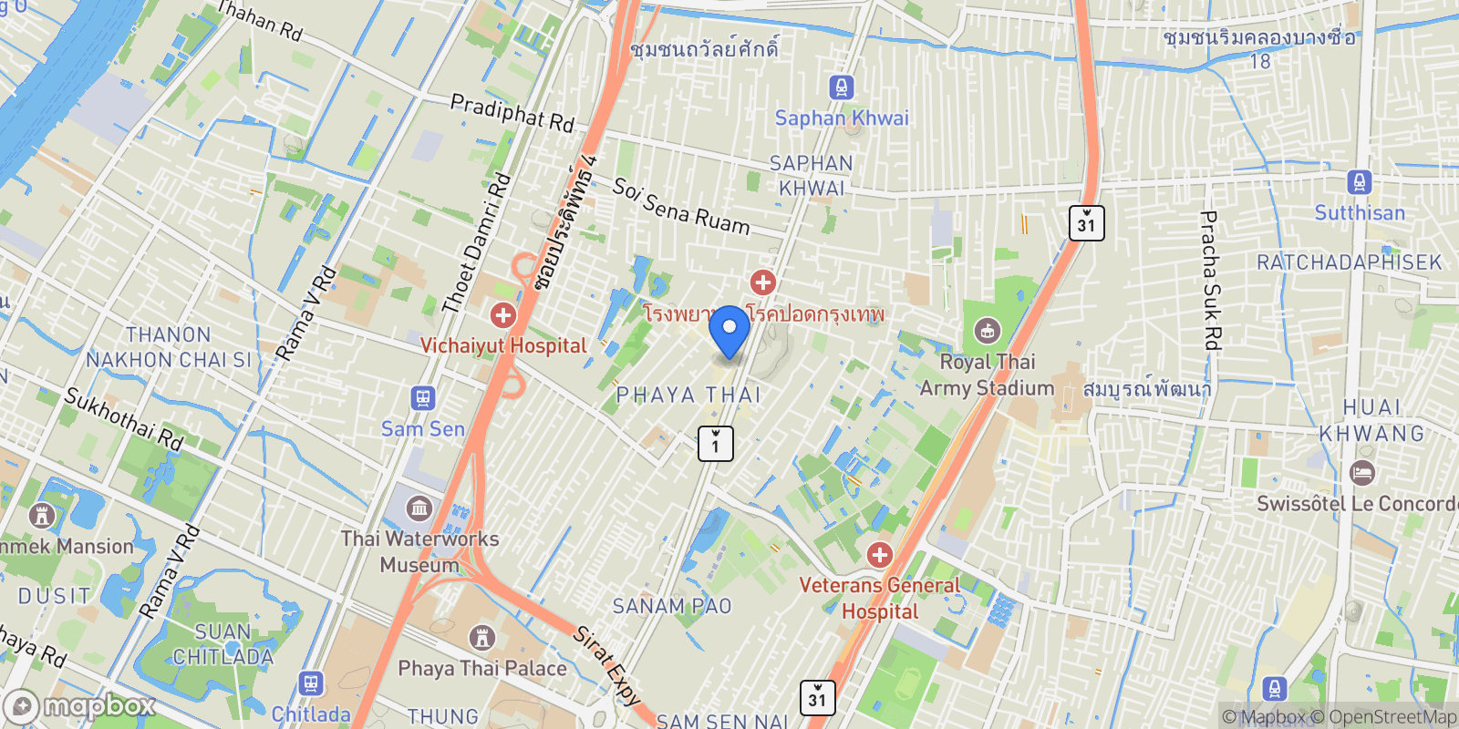 Map showing Bangkok, Ari, Bangkok, Phaya Thai, Krung Thep Maha Nakhon, Thailand.