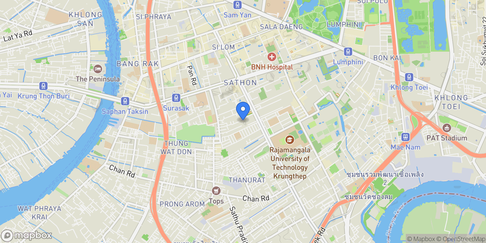 Map showing Bangkok, Sathorn, Bangkok, Bangkok, Krung Thep Maha Nakhon, Thailand.