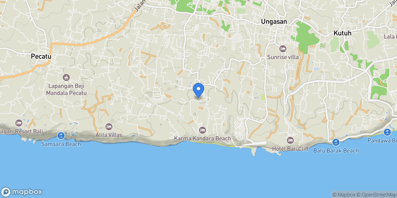 Map showing Jl. Belimbing Sari I banjar wijaya kusuma No.111, Bali, Indonesia.