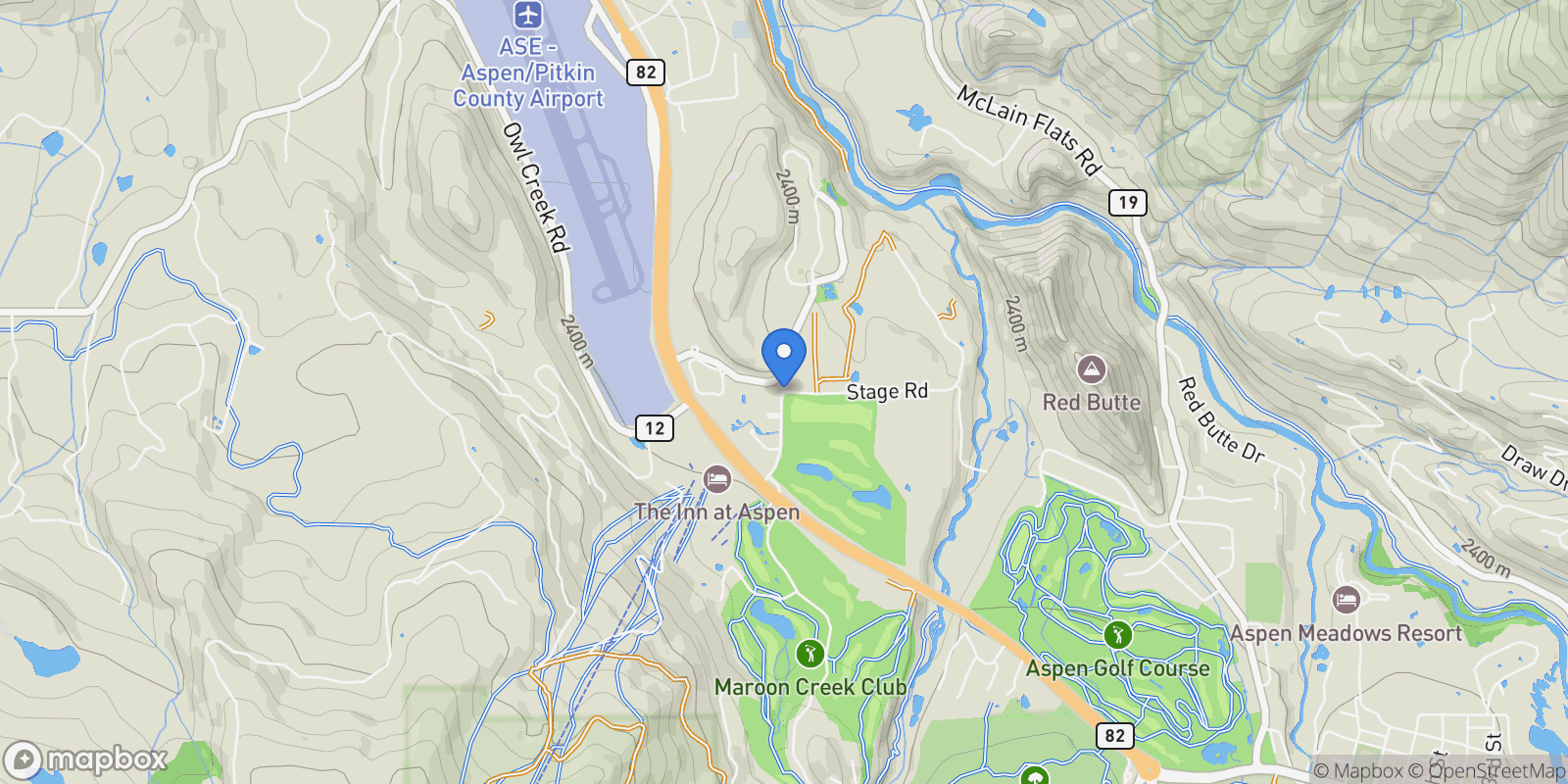 Map showing 6 Stage Rd, Aspen, CO 81611, Aspen, Colorado, United States.