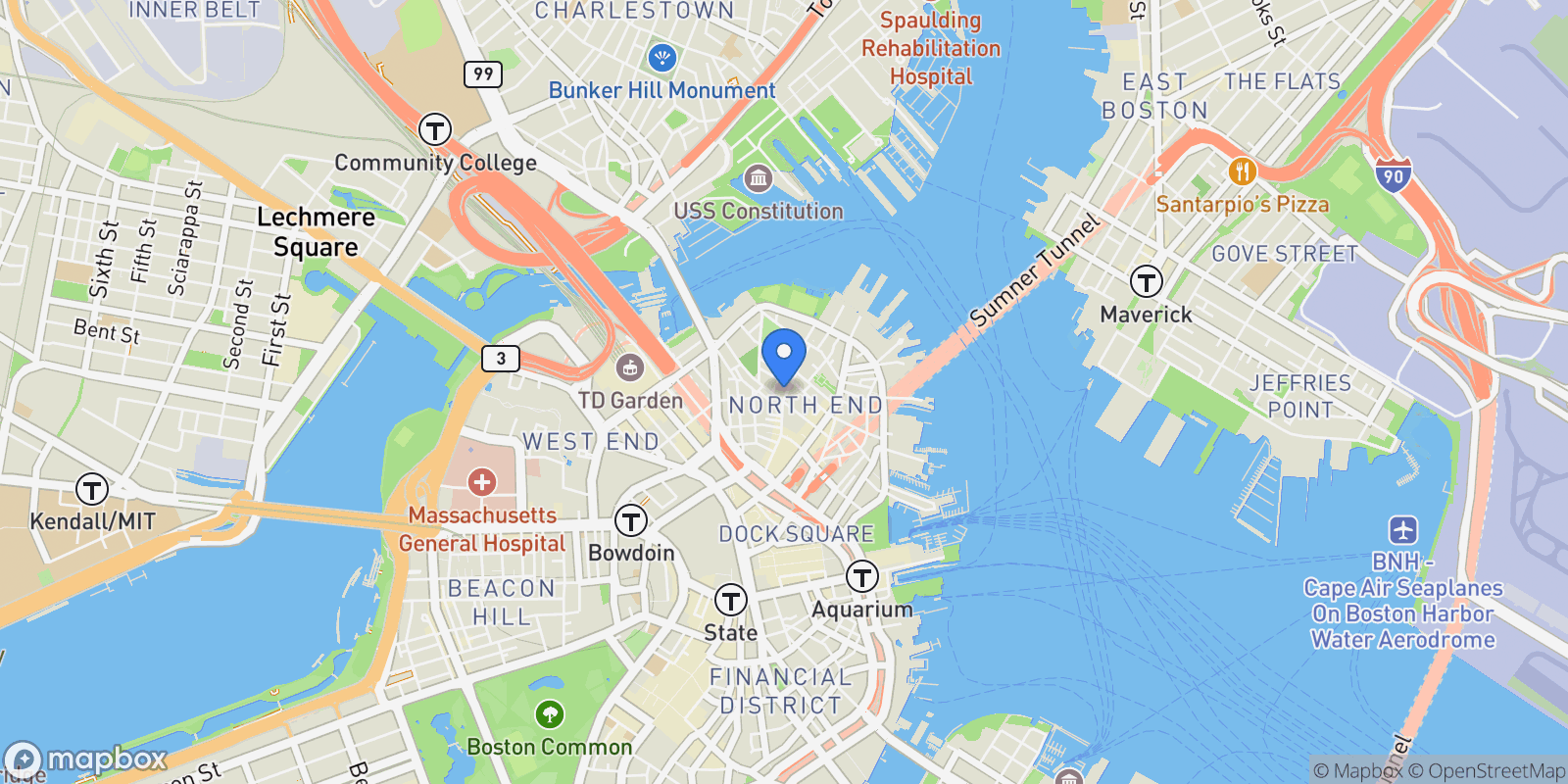 Map showing 144 Salem St, Boston, Massachusetts, United States.