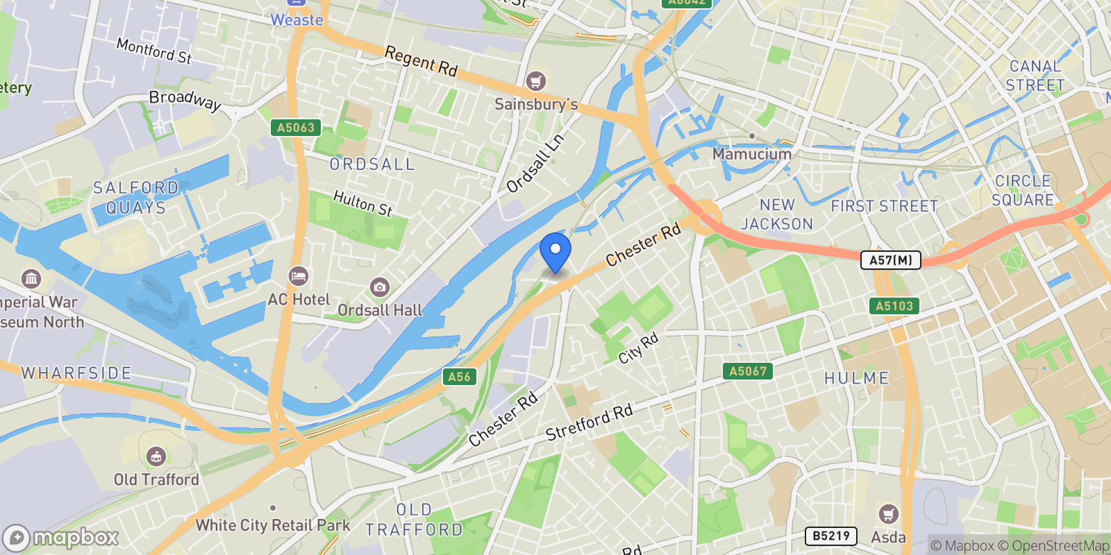Map showing 70 Cornbrook Road, Manchester, England, United Kingdom.
