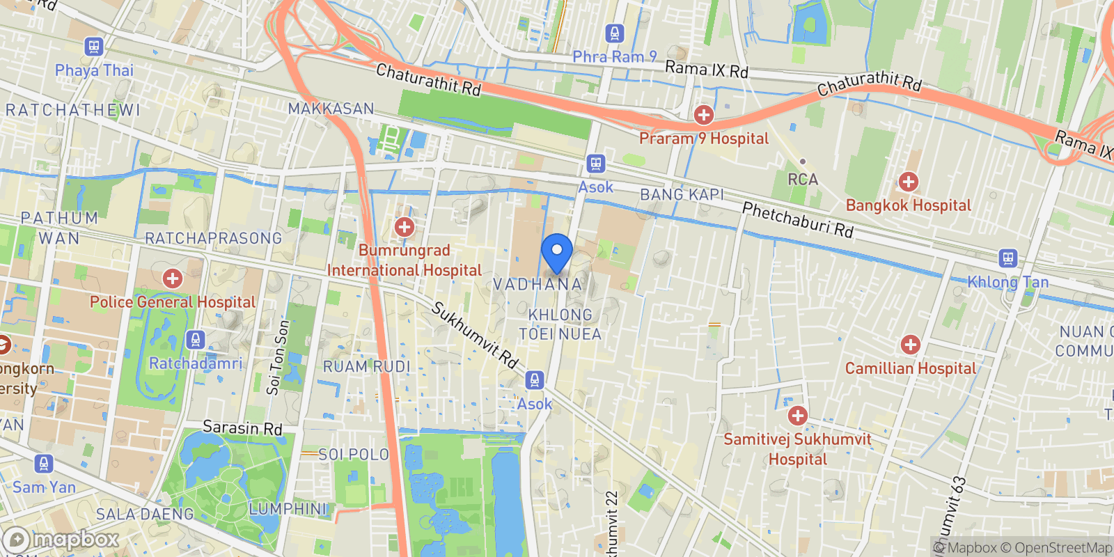 Map showing Bangkok, Asoke, Bangkok, Bangkok, Bangkok, Thailand.