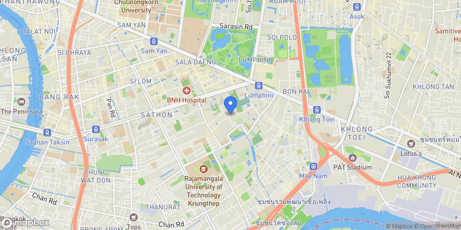 Map showing 3 S Sathon Rd, Khwaeng Thung Maha Mek, Khet Sathon, Krung Thep Maha Nakhon 10120, Thailand, Bangkok, Krung Thep Maha Nakhon, Thailand.