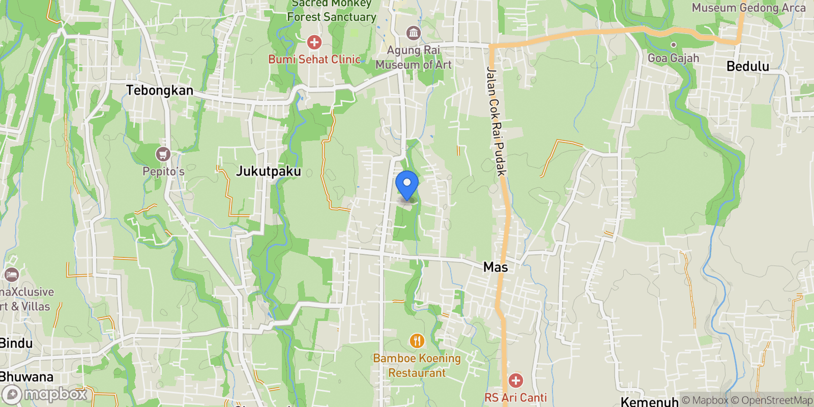Map showing Jl. Pinus No.8, Bali, Indonesia.