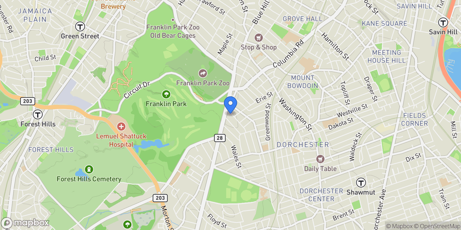 Map showing 15 Mclellan St, Boston, Massachusetts, United States.