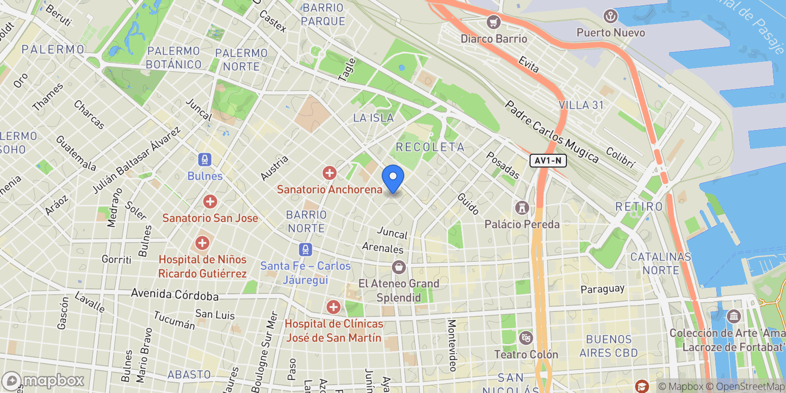 Map showing Pacheco de Melo al 1900, Recoleta, Buenos Aires, Buenos Aires, Argentina.