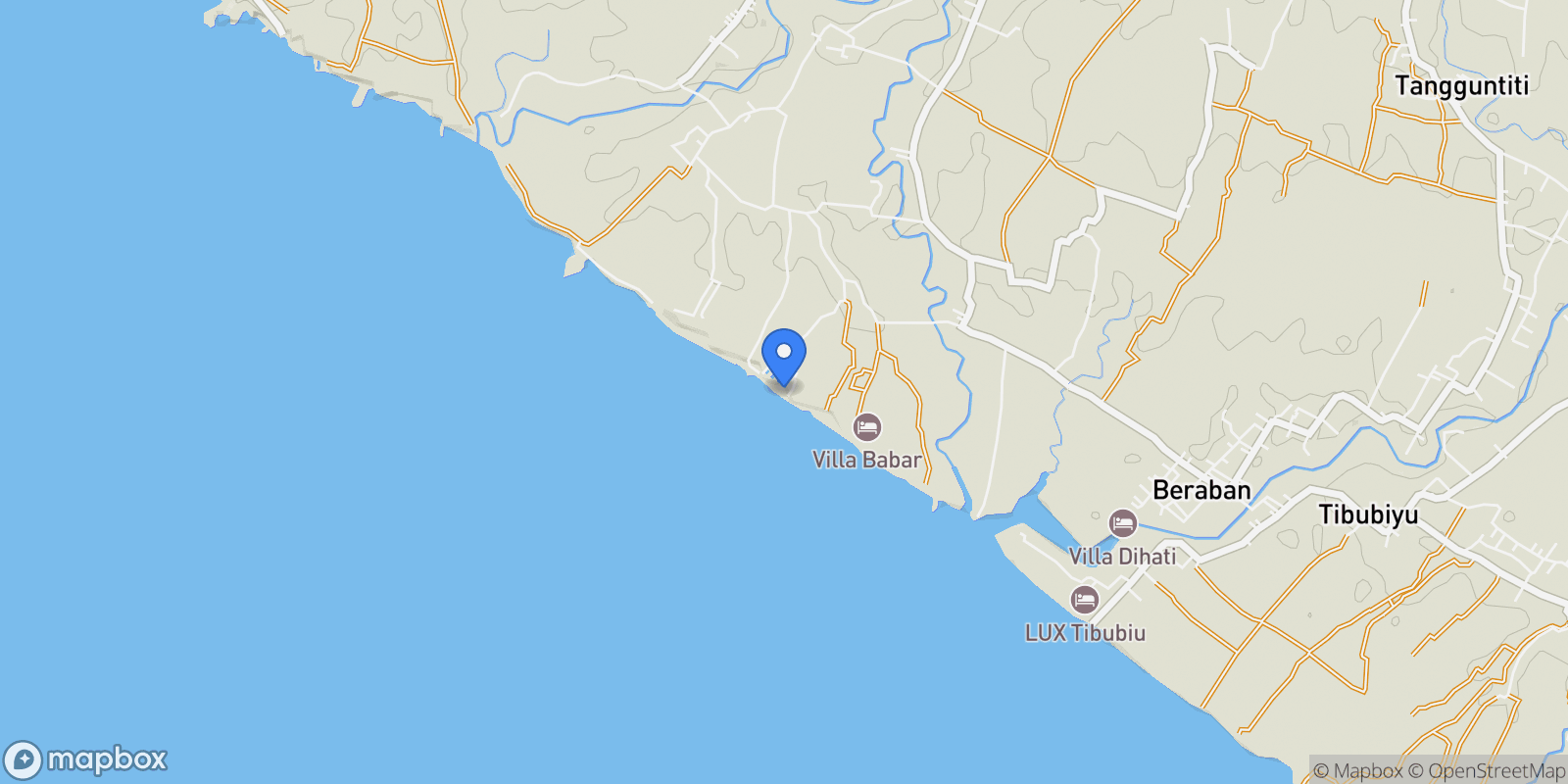 Map showing C2WF+M7F, Beraban, Selemadeg Timur, Tabanan Regency, Bali, Indonesia.