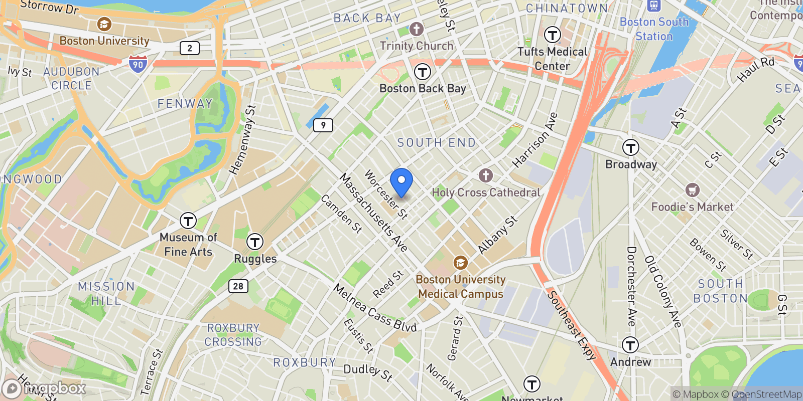 Map showing 116 W Concord St PH, Boston, Massachusetts, United States.