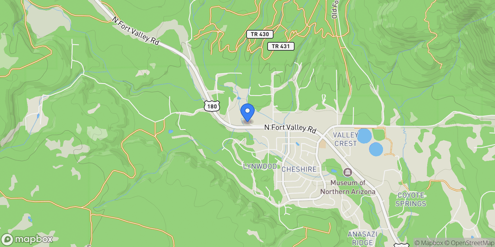 Map showing 2705 W Creighton Drive, Flagstaff, Arizona, United States.