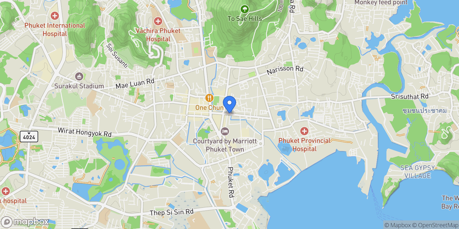 Map showing Phuket, Phang Nga, Phuket, Phuket, Phuket, Thailand.