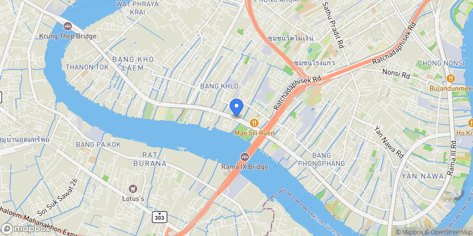 Map showing Bangkok, Rama 3, Bangkok, Krung Thep Maha Nakhon, Thailand.