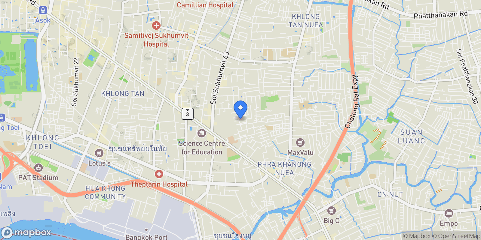 Map showing 394 Soi Sukhumvit 65, Khwaeng Phra Khanong Nuea, Khet Watthana, Krung Thep Maha Nakhon 10110, Thailand, Phra Khanong Nuea, Bangkok, Thailand.