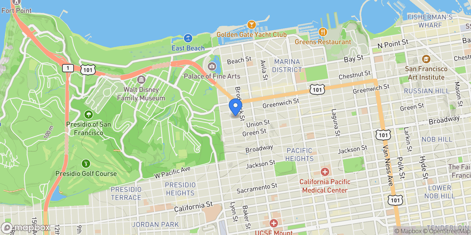 Map showing 2758 Filbert Street , San Francisco, CA 94123, San Francisco, California, United States.