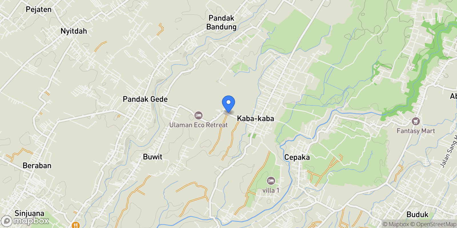 Map showing C44P+W23, Kaba-Kaba, Kediri, Tabanan Regency, Bali, Indonesia.