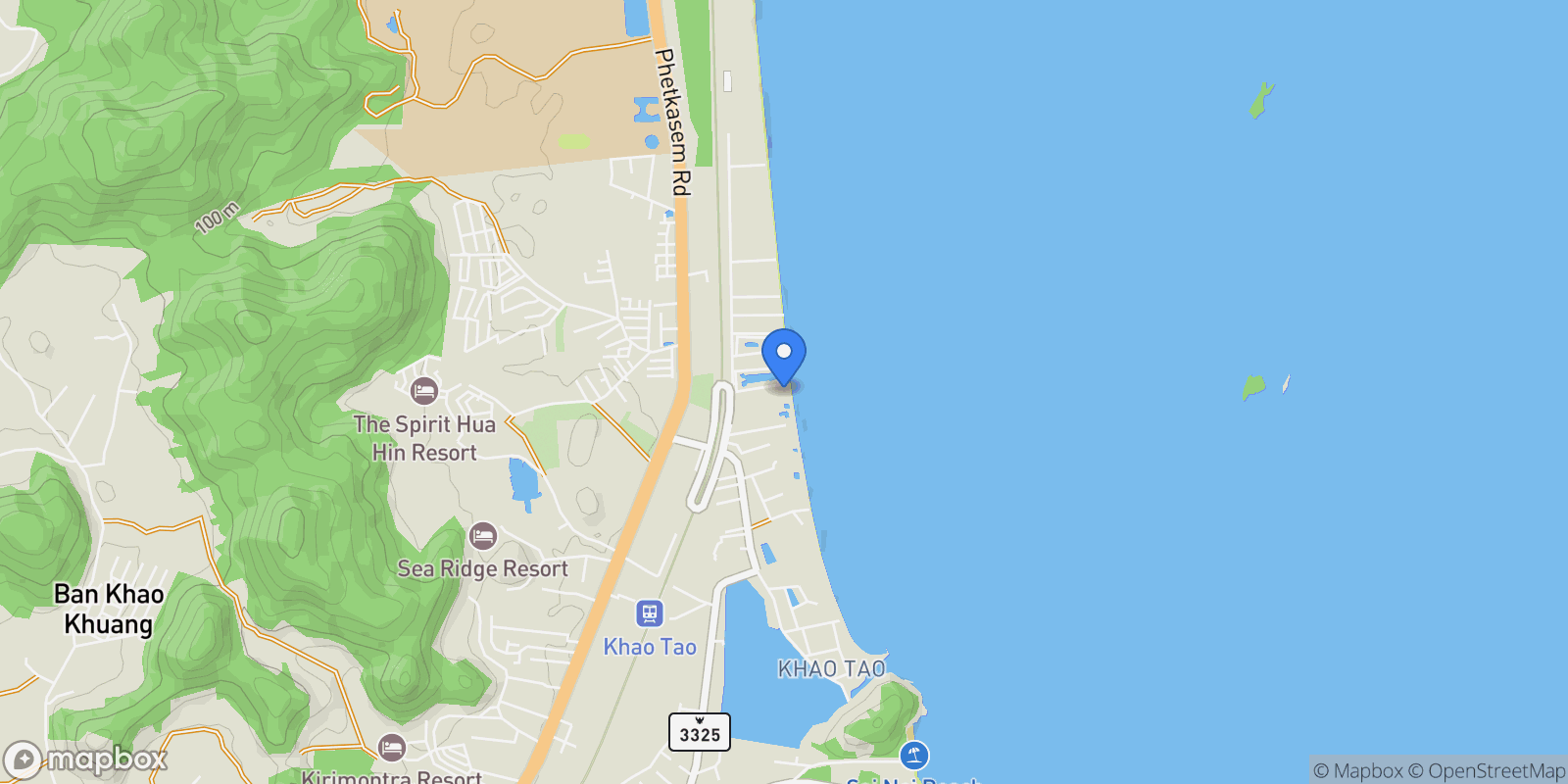 Map showing Hua Hin, Prachuap Khiri Khan, Hua Hin, Nong Kae, Tanintharyi Region, Thailand.